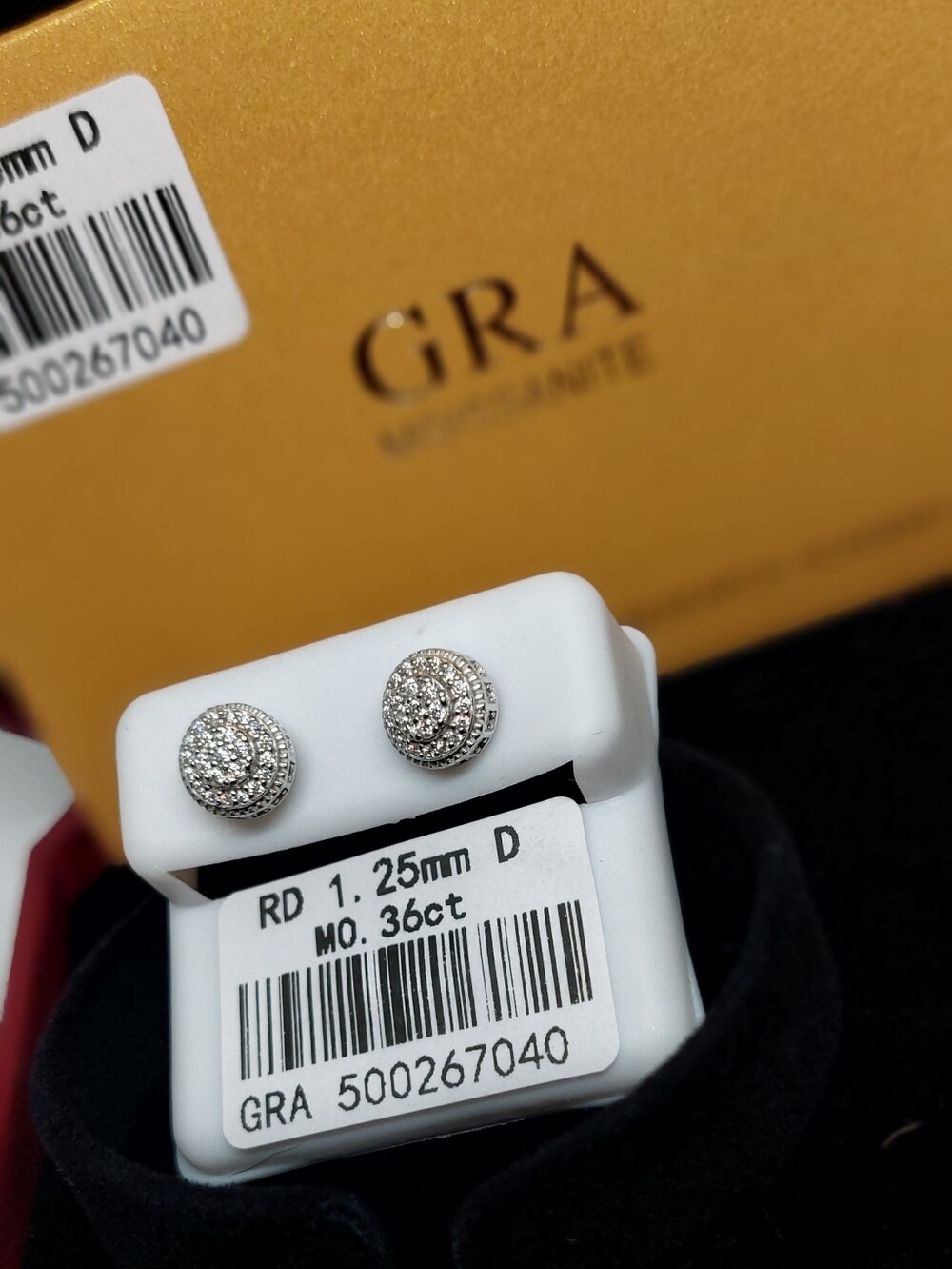 Halo Moissanite Earrings Brand New Certified Stones